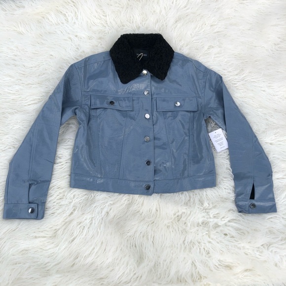 NWT Dolce Cabo Blue Faux Crocodile Jacket - Picture 3 of 5